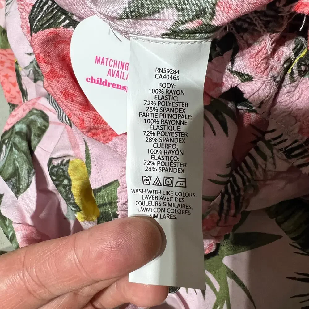 NWT The Children’s Place 2T Pink Gold Floral Pineapple Mommy and Me Dress Hawaii - Picture 6 of 8